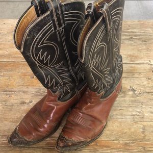 Vintage Tony Lama two toned boots